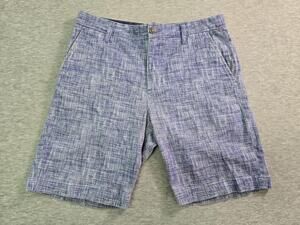 CON.STRUCT Shorts Mens 32 Blue Geometric Chino Stretch Pockets Summer Casual
